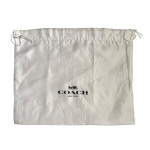 Coach White Satin Drawstring Dust Bag Protective Storage Cover Sleeper 13.5"x11"